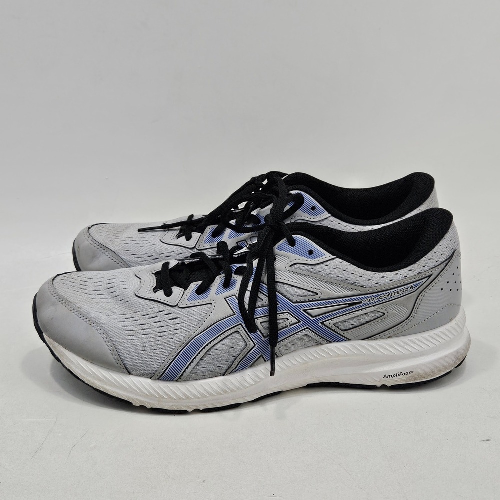 ASICS Gel-Contend 8 Mens 11.5 Piedmont Grey Electric Blue Running Shoes 1011B492 - Picture 4 of 14